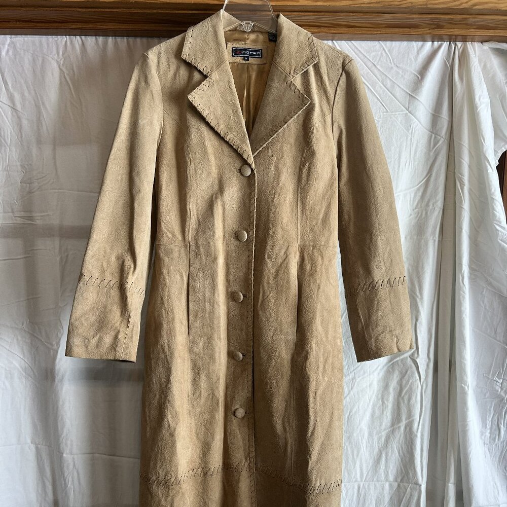 Women's Roper Leather Stitch Trench Coat Western Cowgirl